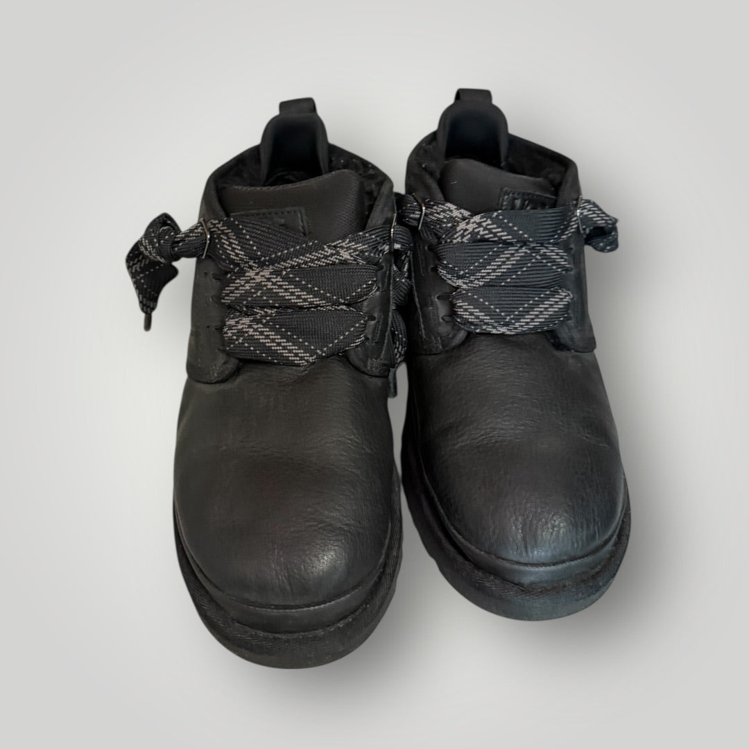 Black Ugg Leather Lace-Up Boots, 8